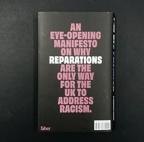 Back cover of The Big Payback book with pink and white text on black.