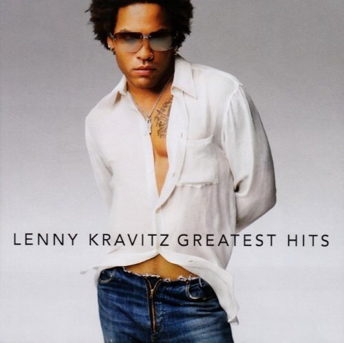 Lenny Kravitz album cover, portrait of the artist in jeans and shirt.