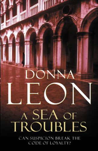 Book cover featuring a silhouetted figure standing in a red-toned Venetian stone arched walkway.