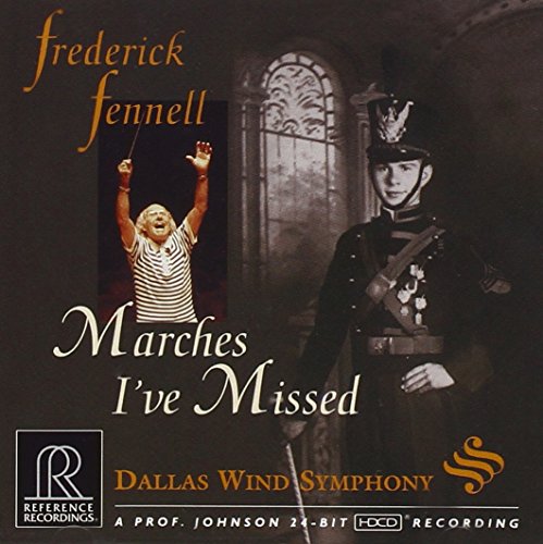 CD cover: conductor with band member, ornate window, and marching soldier.