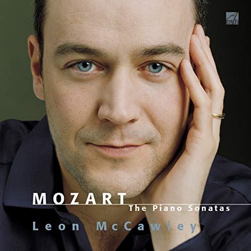 CD cover featuring portrait of pianist Leon McCawley, blue text.