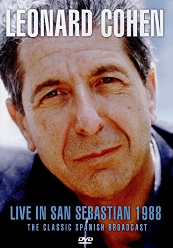 Leonard Cohen portrait on DVD cover for a 1988 concert film.