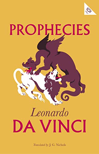 Book cover: “Prophecies” by Leonardo Da Vinci, with dragon and lion imagery.