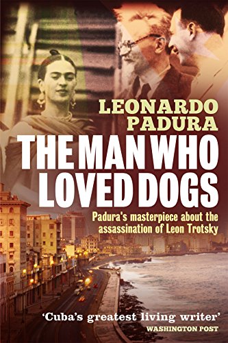 Book cover featuring Frida Kahlo and Leon Trotsky above a coastal Cuban city scene.