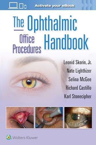 Handbook cover with an eye image and medical procedure photos.