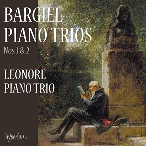 CD cover: painting of a man reading, statue, text “Bargiel Piano Trios.”