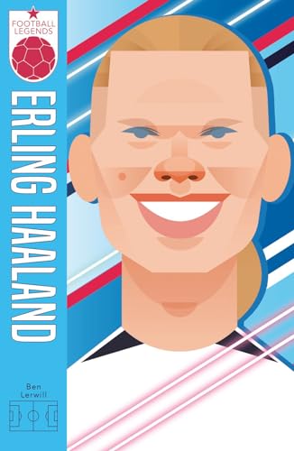 Stylized illustration of footballer Erling Haaland on a book cover.