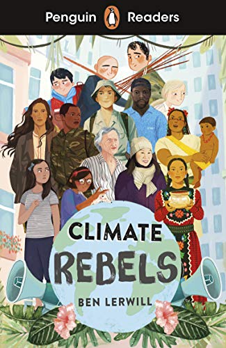Book cover: “Climate Rebels” depicts a diverse group with a globe.