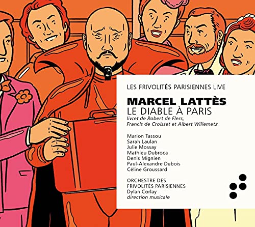 CD cover: illustrated group portrait with red and orange tones.