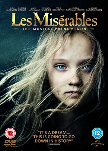 Les Misérables" DVD cover featuring a young girl with blonde hair.