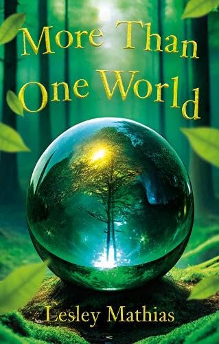 Book cover: "More Than One World" with a forest scene in a sphere.