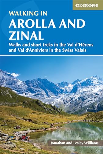Book cover with mountain landscape, title “Walking in Arolla and Zinal.”