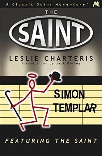 Book cover: "Featuring the Saint" by Leslie Charteris, with stick figure illustration.