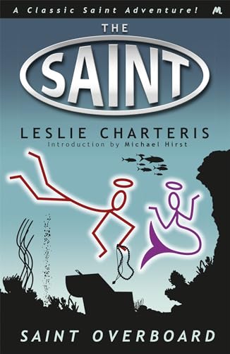 Book cover: "Saint Overboard" by Leslie Charteris, with abstract underwater figures.