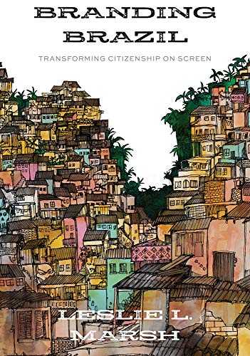 Book cover with watercolor illustration of a colorful Brazilian favela.