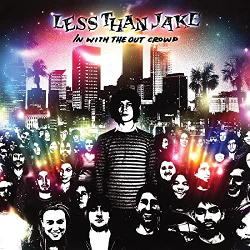 Album cover for Less Than Jake featuring a crowd of people before a city.