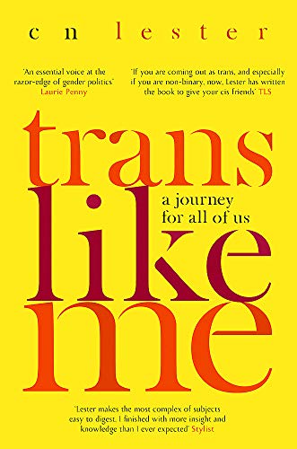 Book cover: "Trans Like Me" with bold red text on a yellow background.