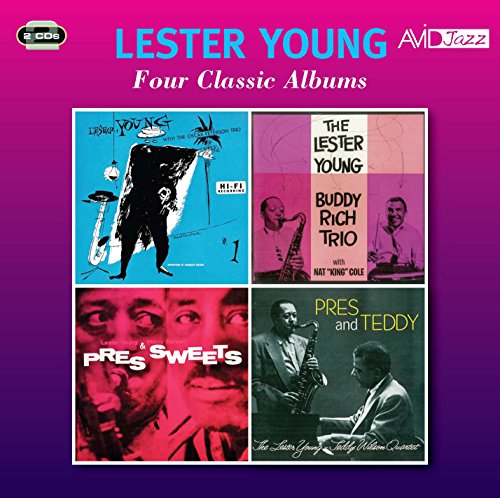 CD case featuring four album covers of jazz musician Lester Young.