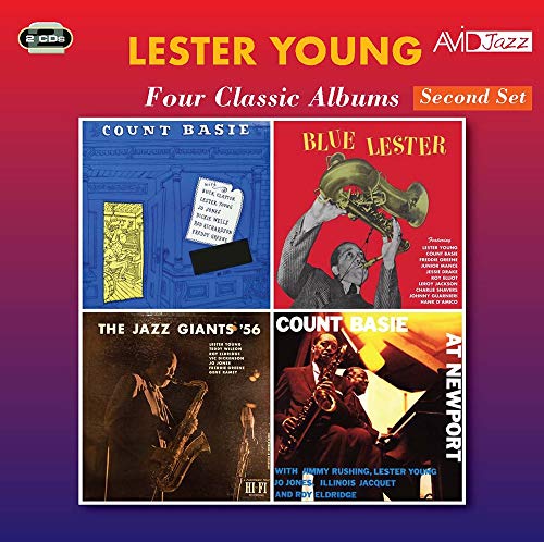 CD cover for Lester Young’s “Four Classic Albums,” featuring album art.