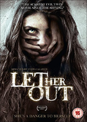 "Let Her Out" DVD cover featuring a woman with a distorted, eerie facial expression.