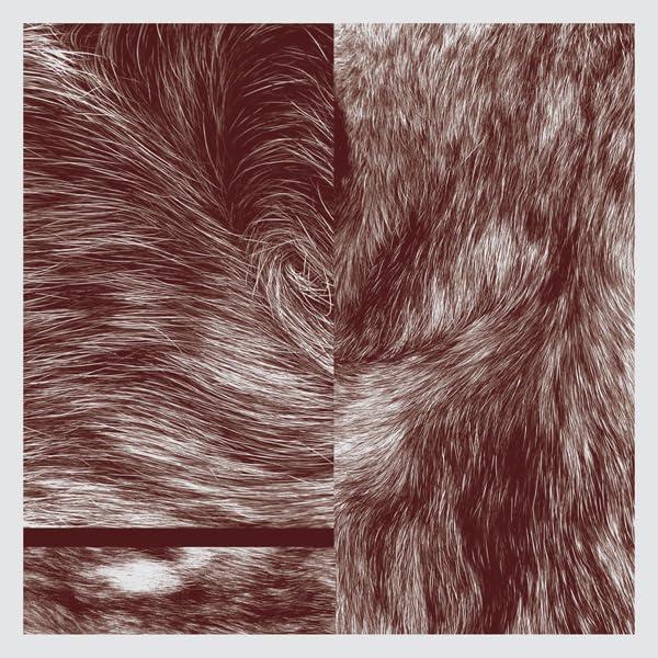 Red-toned abstract album cover with swirling, textured lines and a light shape.