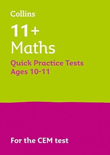 Green and purple book cover with “11+ Maths” and practice test details.