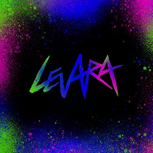 CD cover for "LEVARA" with colorful splatter paint and blue logo.