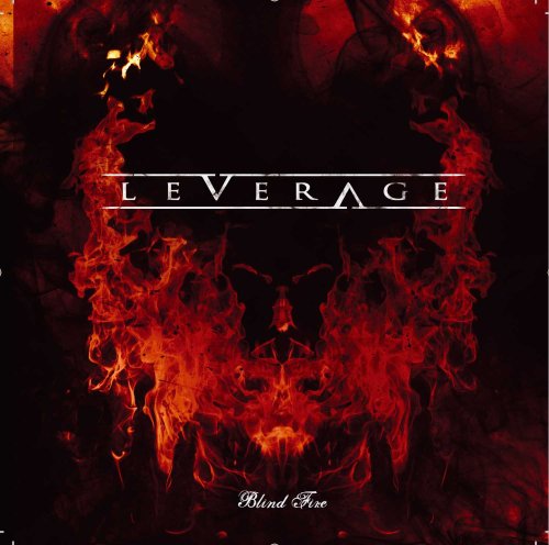 CD cover for Leverage’s “Blind Fire” featuring a flaming skull image.