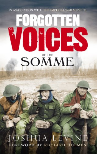 Book cover: “Forgotten Voices of the Somme” with soldiers in a trench.