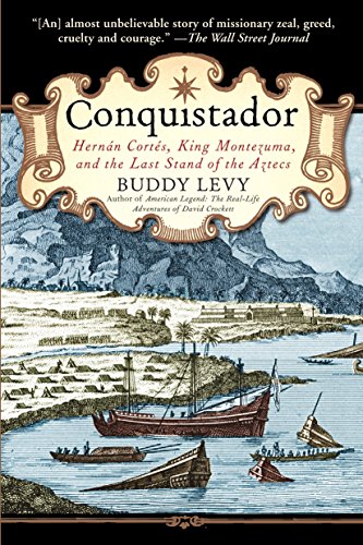 Book cover depicting ships arriving near a city, titled "Conquistador.