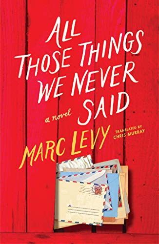 Red book cover with white title text and a stack of letters.
