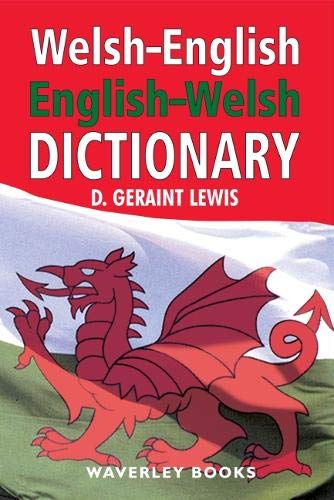Red dictionary cover with a Welsh dragon and title text.