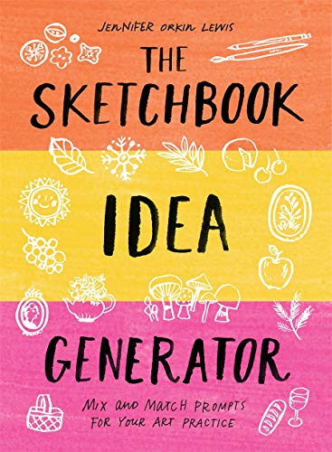 Colorful sketchbook cover with hand-drawn illustrations and bold text.