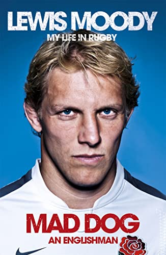 Book cover featuring a close-up portrait of rugby player Lewis Moody.
