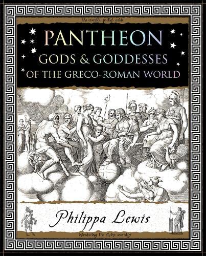 Cover of "Pantheon," a book about Greco-Roman gods and goddesses, with artwork.
