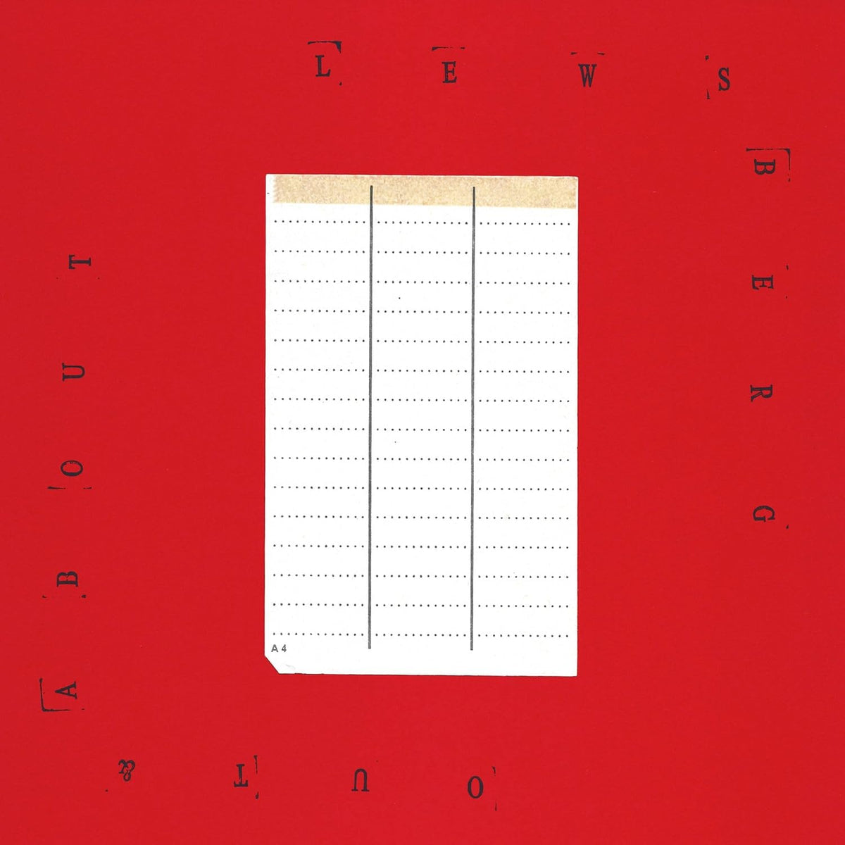 Red CD cover with image of lined paper and scattered letters.