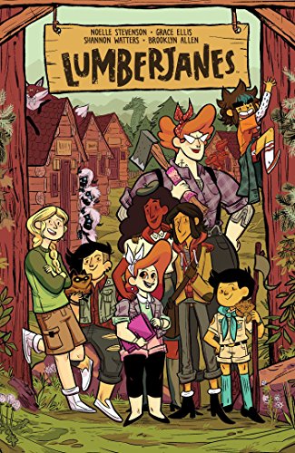Cover of Lumberjanes Vol. 9, featuring a group of diverse young campers.