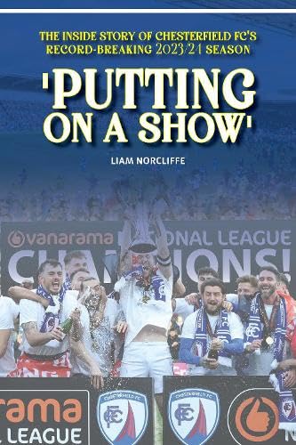 Book cover showing Chesterfield FC players celebrating with a trophy in front of banners.