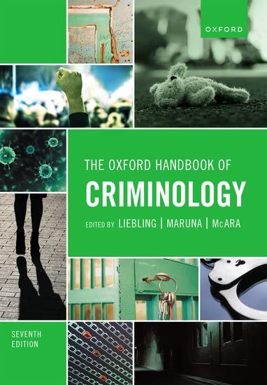 Book cover for "The Oxford Handbook of Criminology," seventh edition.