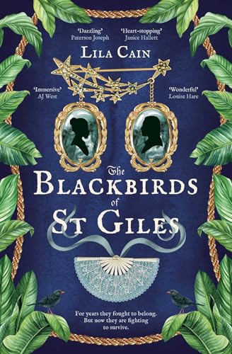 Book cover: dark blue with ornate gold jewelry and blackbird silhouettes.