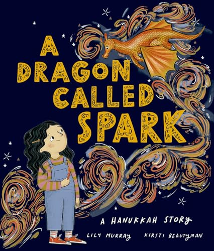 Book cover showing a girl looking up at a flying orange dragon against stars.