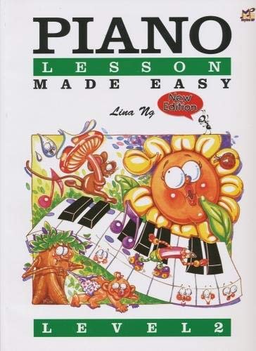 Colorful piano lesson book cover, "Piano Lessons Made Easy Level 2".