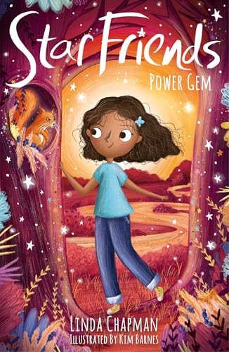 Book cover: girl with squirrel in a magical, starry landscape.