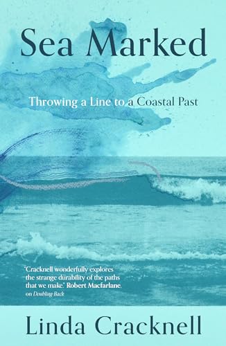 Book cover titled Sea Marked with abstract blue watercolor waves and ocean imagery.