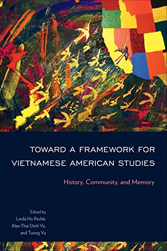 Book cover with colorful birds in flight and Vietnamese American Studies title.