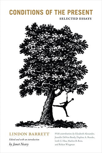 Book cover with black and white illustration of a tree and a figure.