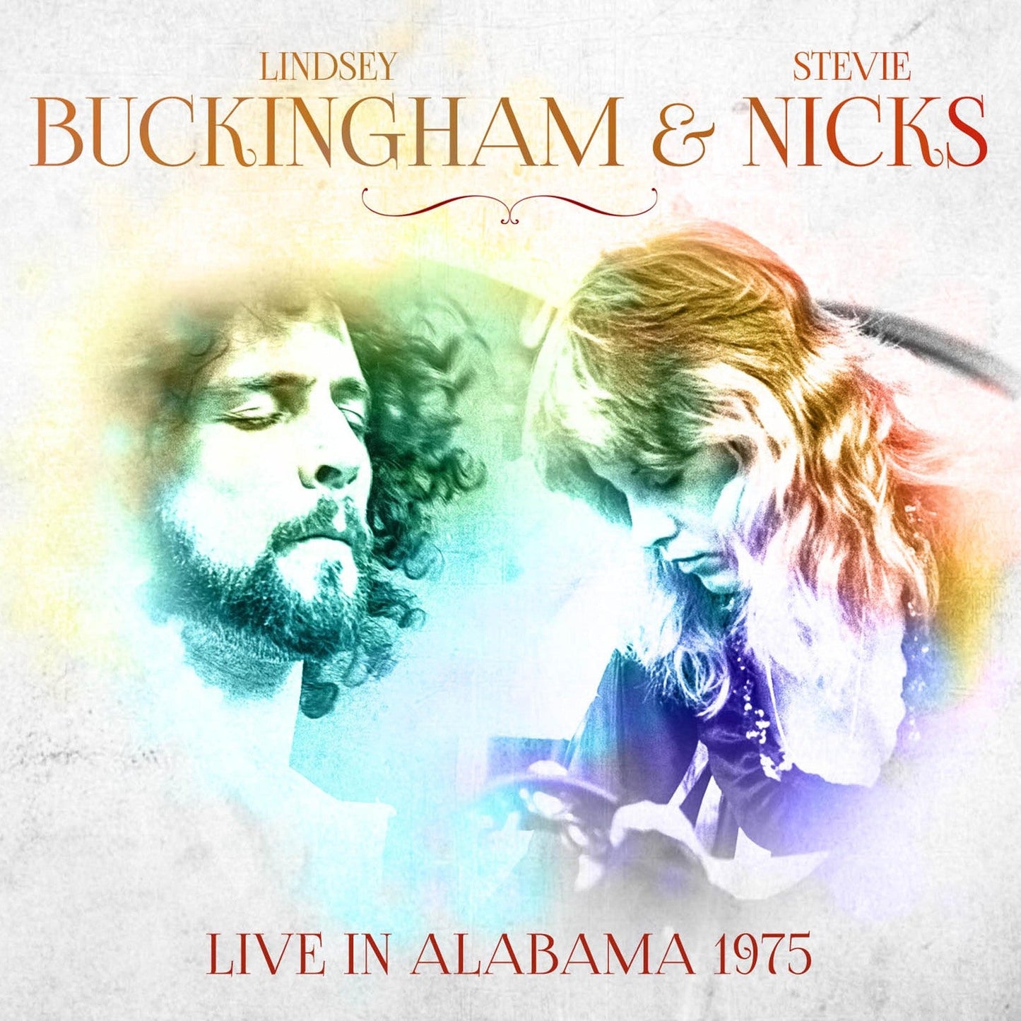 Album cover featuring portraits of Lindsey Buckingham and Stevie Nicks with rainbow light effects.
