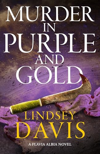 Book cover: "Murder in Purple and Gold" with a knife and purple hues.