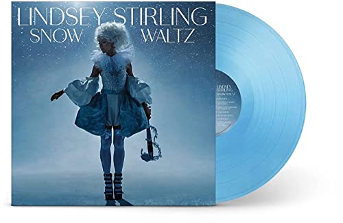 Lindsey Stirling Snow Waltz vinyl album cover and a light blue vinyl record disc.