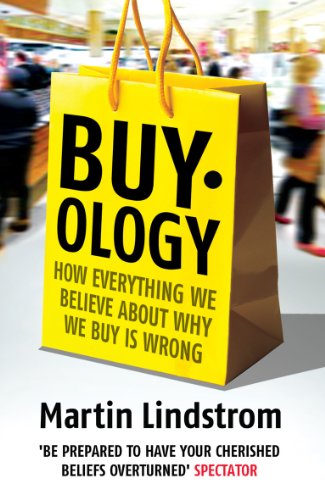 Book cover for "Buyology" with bold yellow text and a shopping bag.